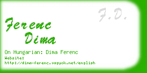 ferenc dima business card